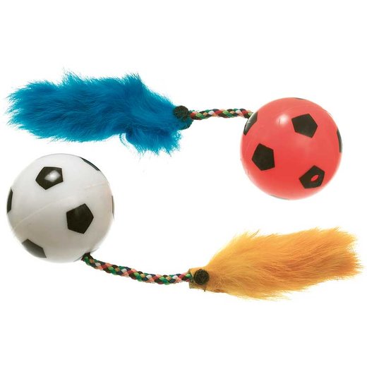 Katzenspielball mit Rassel und Plschschwanz