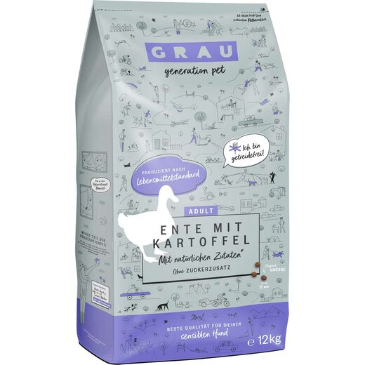 Grau Adult Ente mit Kartoffel 12 kg