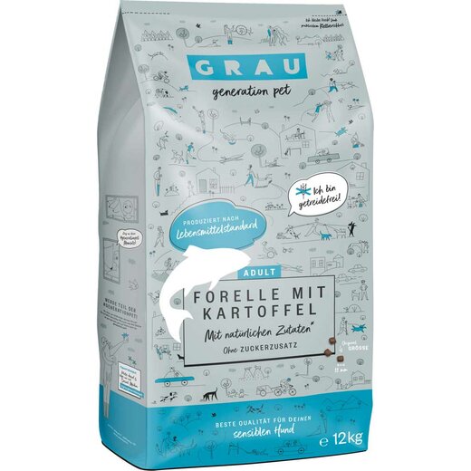 Grau Adult Forelle mit Kartoffel 12 kg