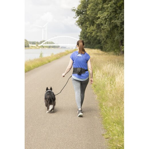 Doggy-Jogger Sportgurt mit Leine - schwarz