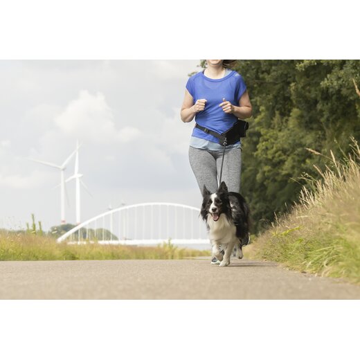 Doggy-Jogger Sportgurt mit Leine - schwarz