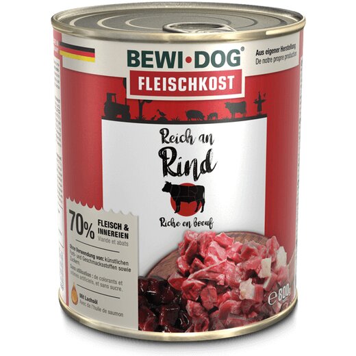 BEWI DOG fleischkost reich an Rind - 800 g