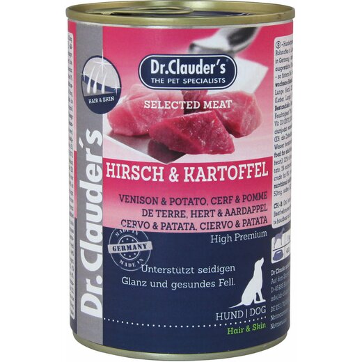 Dr. Clauders Dog Selected Meat Hair & Skin Hirsch & Kartoffel 400 g