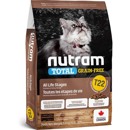 Nutram Total Grain-Free Cat T22 Pute, Huhn & Ente - 2 x 5,4 kg