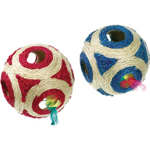 Sisal Spielball mit Rassel und Catnip -  11cm