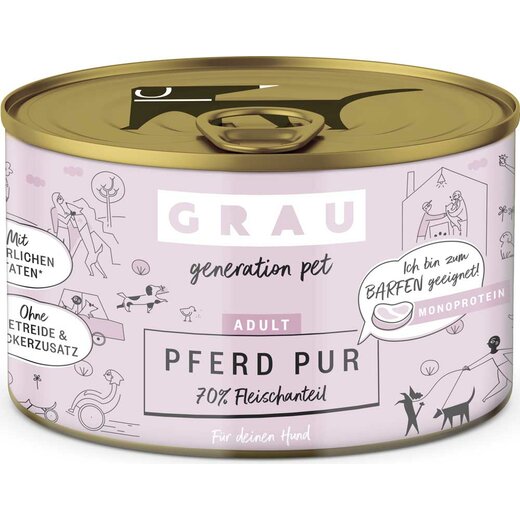 Grau Adult Pferd Pur 200 g