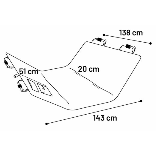 Hunde-Autoschondecke Dex Rcksitzbank teilbar 143x138cm