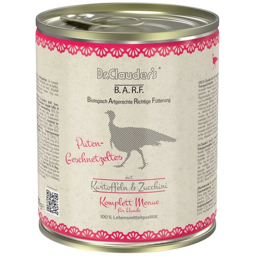 Dr. Clauders B.A.R.F. Komplett Menue Putengeschnetzeltes 800 g