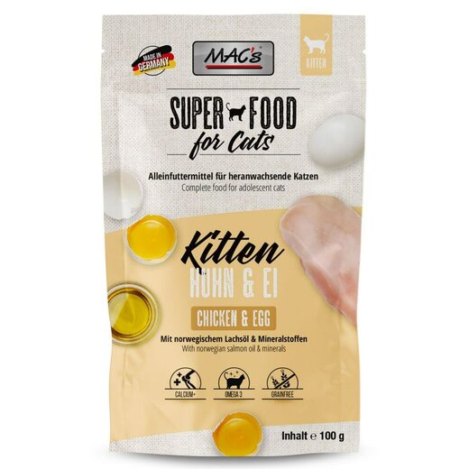 MACs Cat Pouchpack Kitten Huhn & Ei 100 g