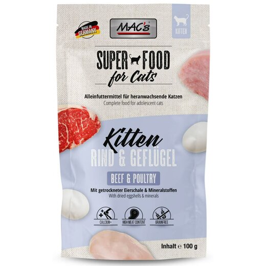 MACs Cat Pouchpack Kitten Rind & Geflgel 12 x 100 g