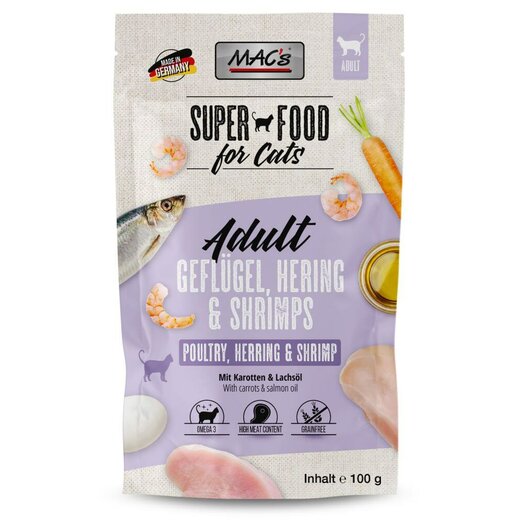 MACs Cat Pouchpack Geflgel, Hering & Shrimps 100 g