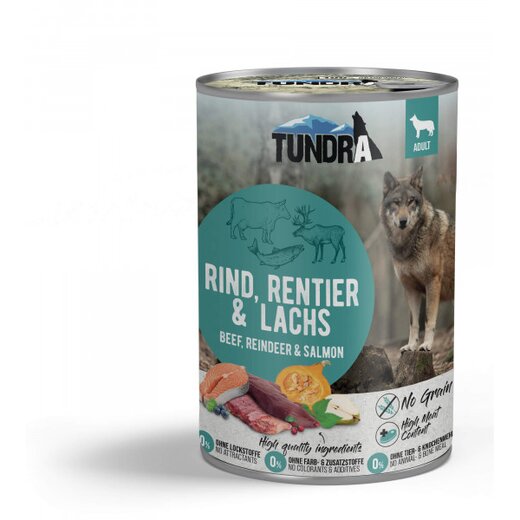 Tundra Hunde-Nassfutter Rind, Rentier & Lachs
