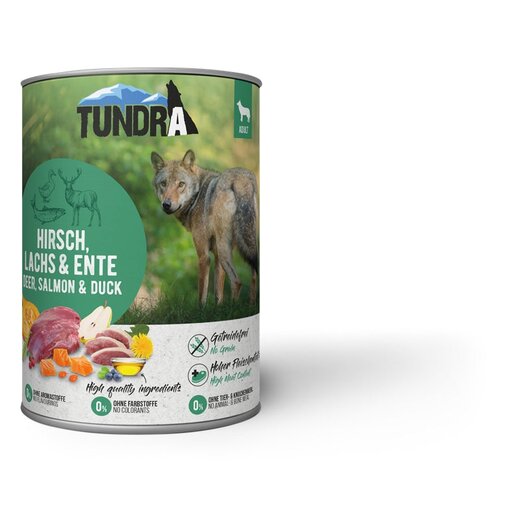 Tundra Hunde-Nassfutter Hirsch, Lachs & Ente