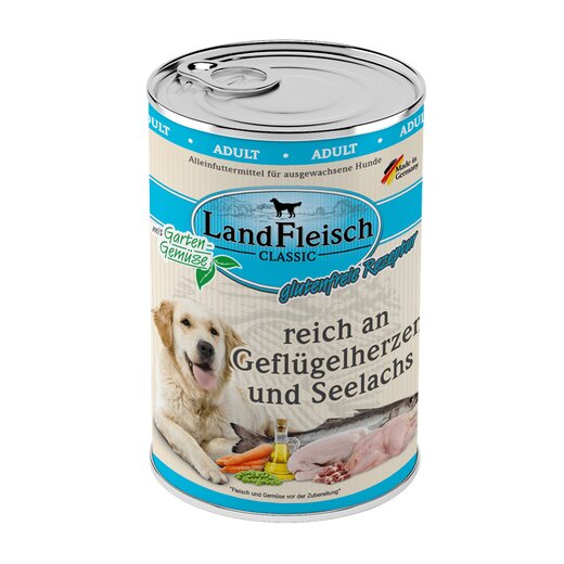 Landfleisch Dog Pur Geflgelherzen & Seelachs